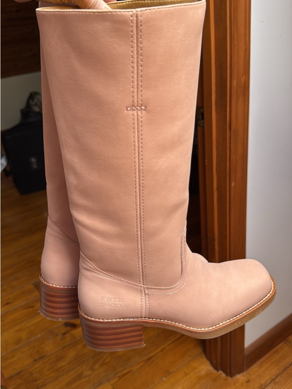 Frye Women's Mid-Calf Boots in Blush Pink Leather